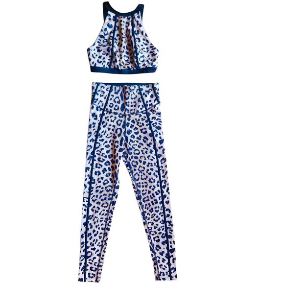 Noli Dresses & Skirts - NWOT THE NOLI SHOP NOLI YOGA Cross Back Sports Bra Legging Leopard SET Women S